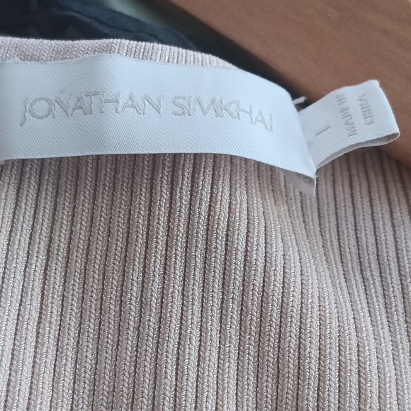 Jonathan Simkhai Abia Ribbed Sweetheart Crop Top Cream L - Picture 6 of 8